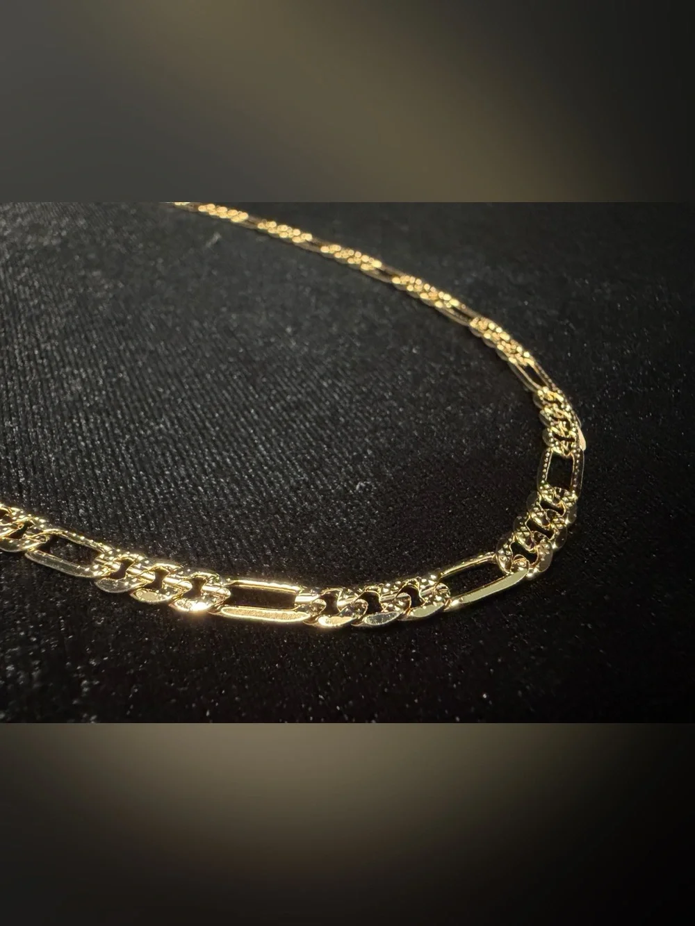 Figaro Diamond Cut 30in 5MM 14K Stamped Premium Finish Necklace Brand New